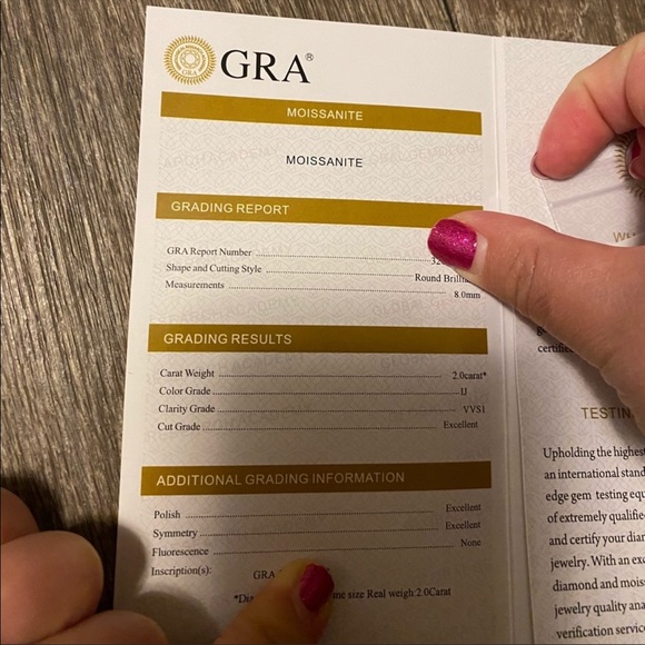 Grown moissanite stone diamond 2carat 8mm … - Picture 6 of 9